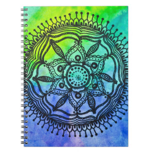 Watercolor Splatter Mandala Notebook. Notebook
