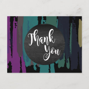 Watercolor Splatter Thank You Abstract Modern Postcard