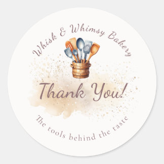 Watercolor Splatter Thank You Classic Round Sticker