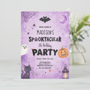 Watercolor Spooktacular Ghost Pumpkin Birthday  Invitation