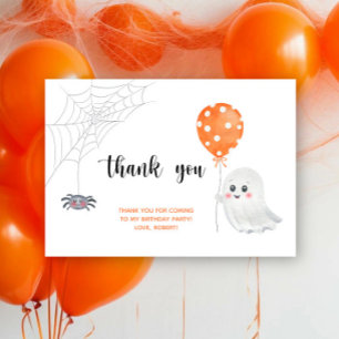 Watercolor Spooky One Birthday Thank you Card