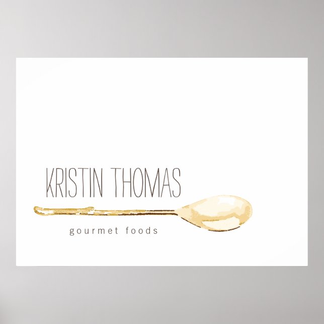 Watercolor Spoon Catering, Chef Poster (Front)