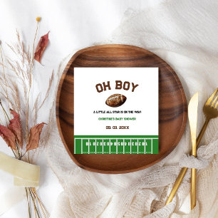 Watercolor Sport Football Baby Shower Napkin