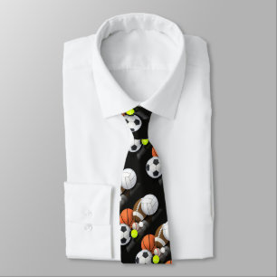 Watercolor Sports Ball Game Coach Fun Tie