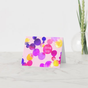 Watercolor Spots and Dots Thank You CUSTOMIZE IT Card