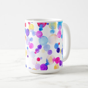 Watercolor Spots & Dots Bubbles Circles Coffee Mug