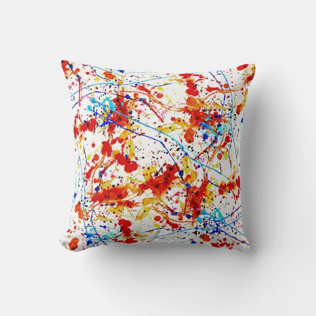 Watercolor Spots White Background Pattern Cushion (Front)