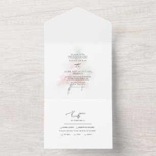 Watercolor Spring Blossoming Trees All In One Invitation