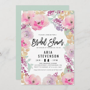 Watercolor Spring Bridal Shower Invitation