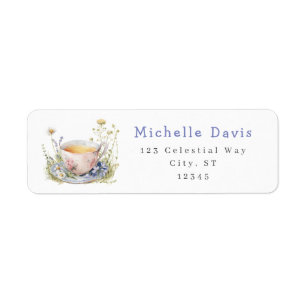Watercolor Spring Bridal Shower Tea Party Address Return Address Label