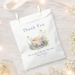 Watercolor Spring Bridal Shower Tea Party Favour Bag