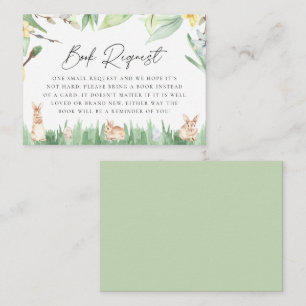 Watercolor Spring Bunnies Baby Shower Book Request Enclosure Card