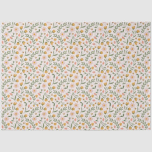 Watercolor Spring Easter Flowers & Bees Tissue Paper