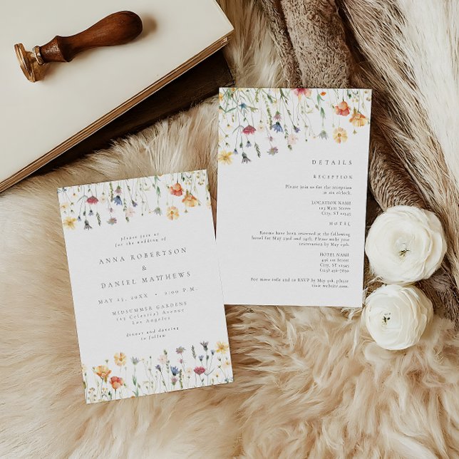 Watercolor Spring Floral All in One Wedding Invitation (Creator Uploaded)