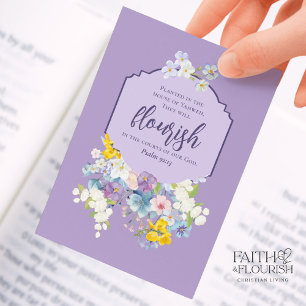 Watercolor Spring Floral Bookmark Scripture Bible Advice Card