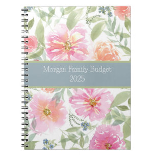 Watercolor Spring Floral Budget Notebook