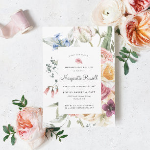 Watercolor Spring Floral Mother's Day Brunch  Invitation