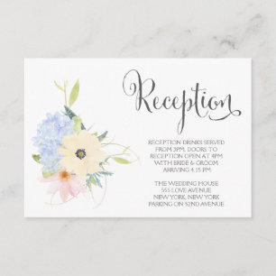 Watercolor Spring Floral Wedding Reception Cards