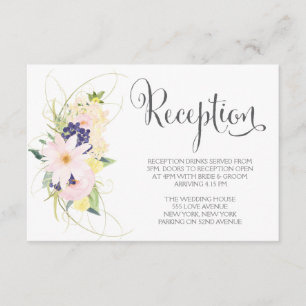 Watercolor Spring Floral Wedding Reception Cards