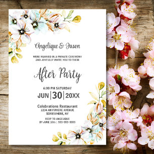 Watercolor Spring Floral Wedding Reception Invitation