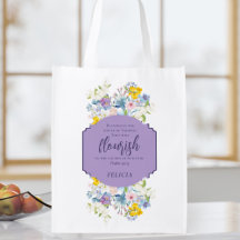 Watercolor Spring Flowers Bible Verse Personalised