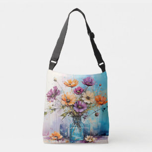 Watercolor Spring Flowers Crossbody Bag