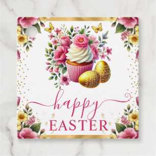 Watercolor Spring Flowers Cupcake Easter Favour Tags
