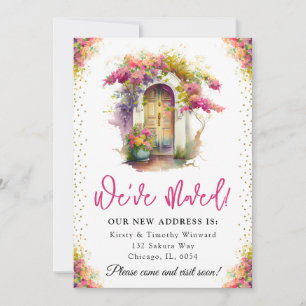 Watercolor Spring Flowers Door New Home Announcement