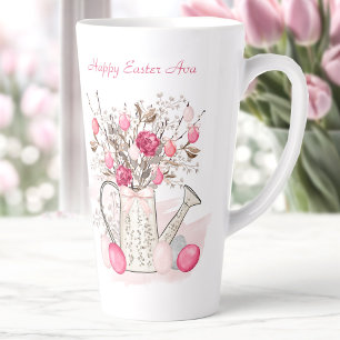 Watercolor Spring flowers Easter Personalised Latte Mug