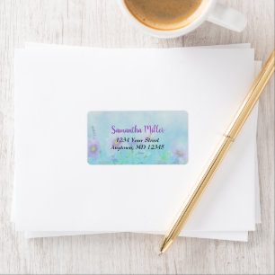 Watercolor Spring Flowers   Pastel Floral Address Label