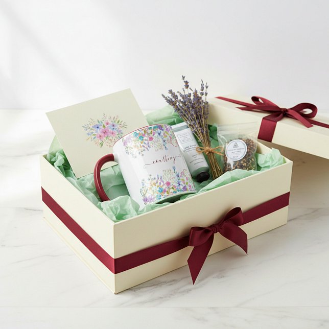 Watercolor spring flowers personalised  mug (Creator Uploaded)