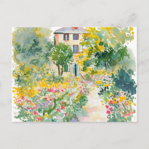 Watercolor Spring Nature Colorful Hand drawn  Postcard