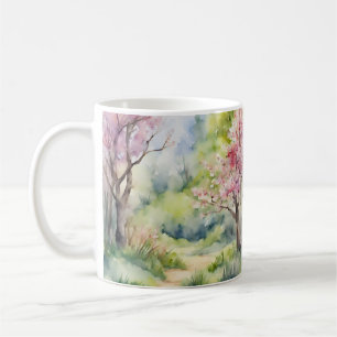 Watercolor Spring Nature Scene Coffee Mug
