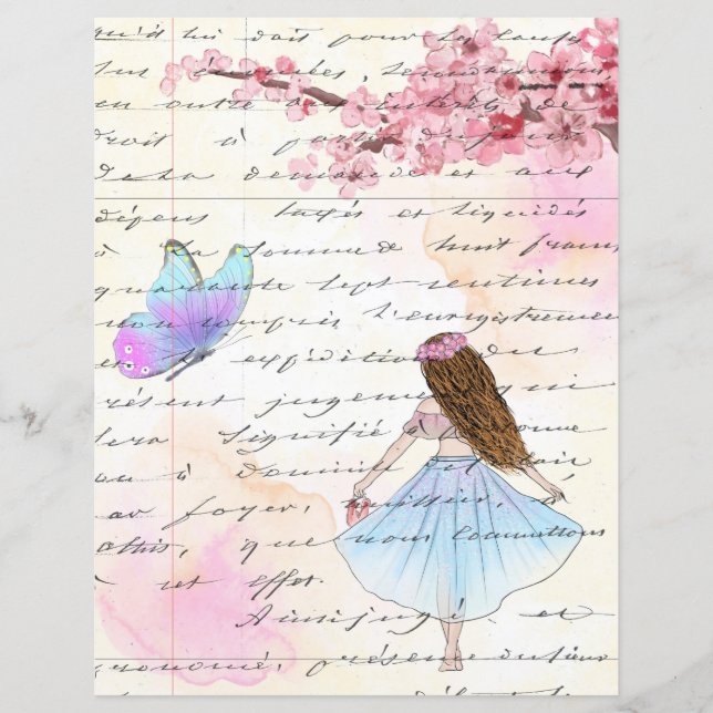 Watercolor spring pretty elegant scrapbooking card (Front)