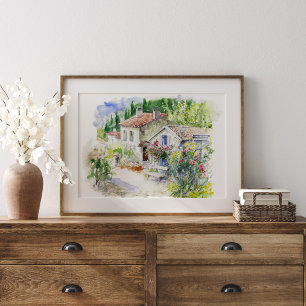 Watercolor Spring Summer Garden Poster
