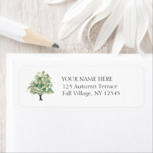 Watercolor Spring Tree Hand Drawn Vintage Address Return Address Label