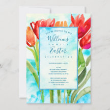 Watercolor Spring Tulips Easter Invitation