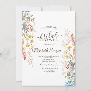 Watercolor Spring Wildflower Meadow  Dried Invitation