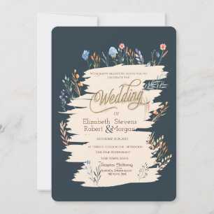 Watercolor Spring Wildflower Meadow Wedding Invitation
