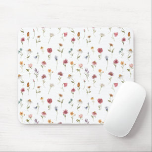 Watercolor Spring Wildflower Women Office Mouse Pad
