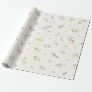 Watercolor Spring Wildflower Wrapping Paper