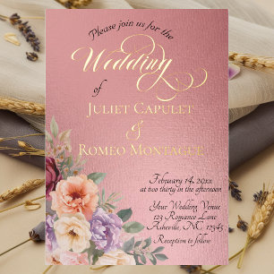 Watercolor Spring Wildflowers - Rose-Gold