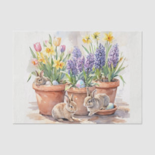 Watercolor Springtime / Easter Bunny Floral  Tissue Paper