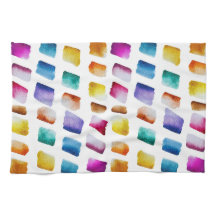 Watercolor Squares Pattern 
