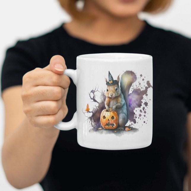 Watercolor Squirrel Halloween Coffee Mug (Creator Uploaded)