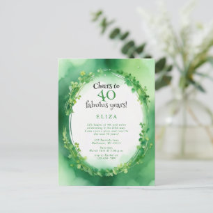 watercolor st patrick´s day clover birthday  postcard