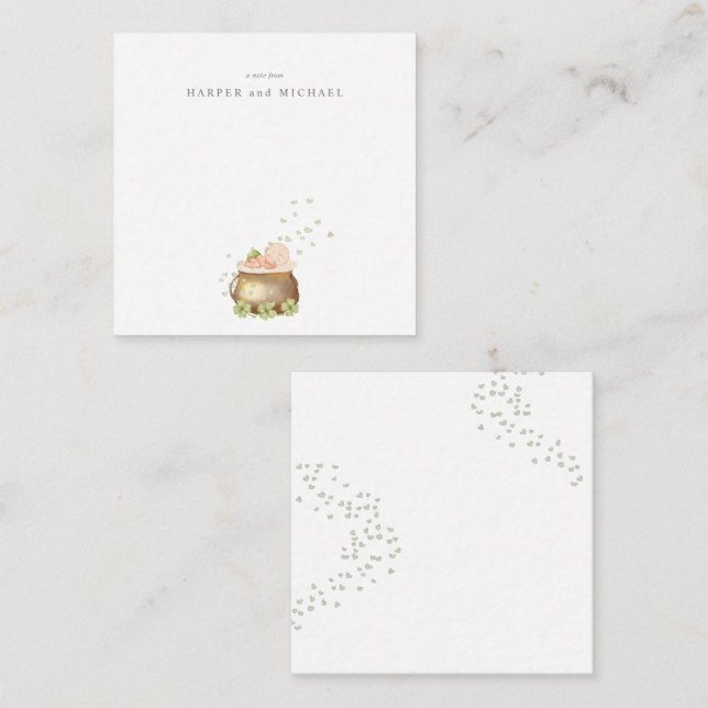 Watercolor st patricks day baby note card (Front/Back)