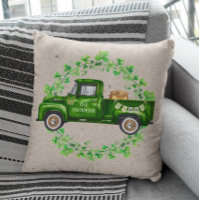 Watercolor St. Patrick's Day Green Truck Clover 