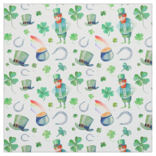 Watercolor St. Patrick's Day Pattern Fabric