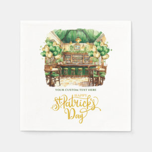 Watercolor St. Patrick's Day Pub Personalised Napkin
